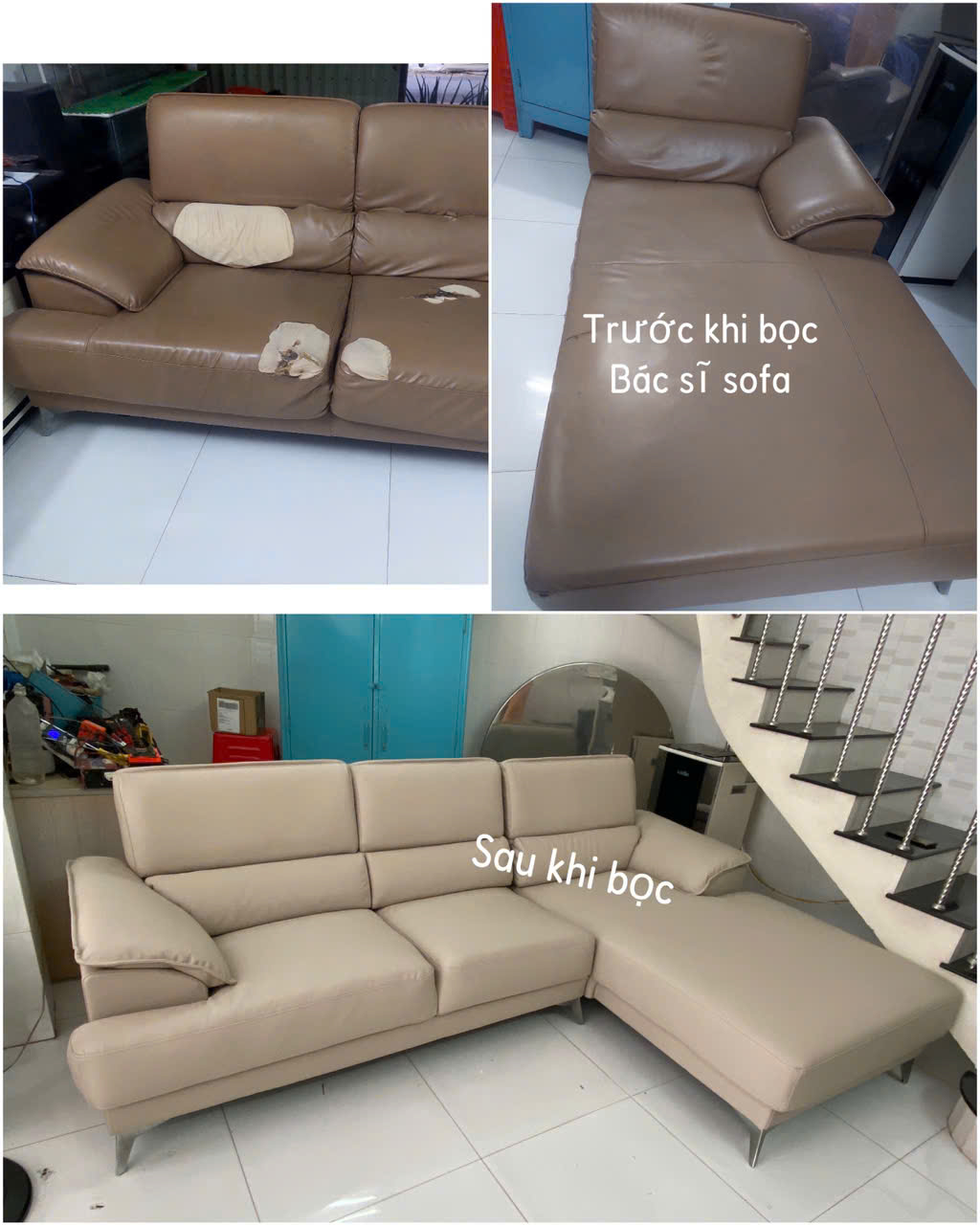 bọc ghế sofa da bò tại biên hòa